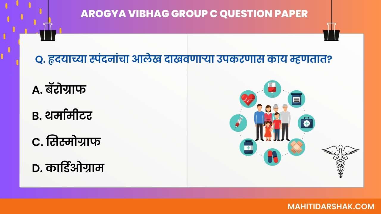 Arogya Vibhag Group C Question Paper